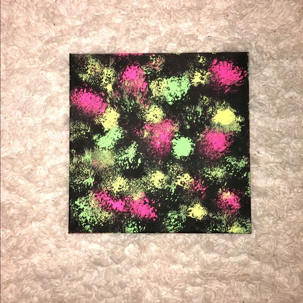 Black and Neon Splatter Paint Abstract‎ Canvas